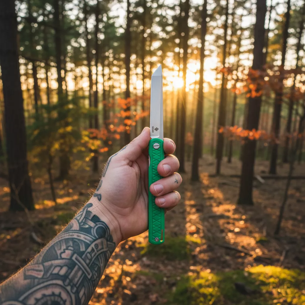 Womsi Wolf nóż składany tanto green G10 14C28N