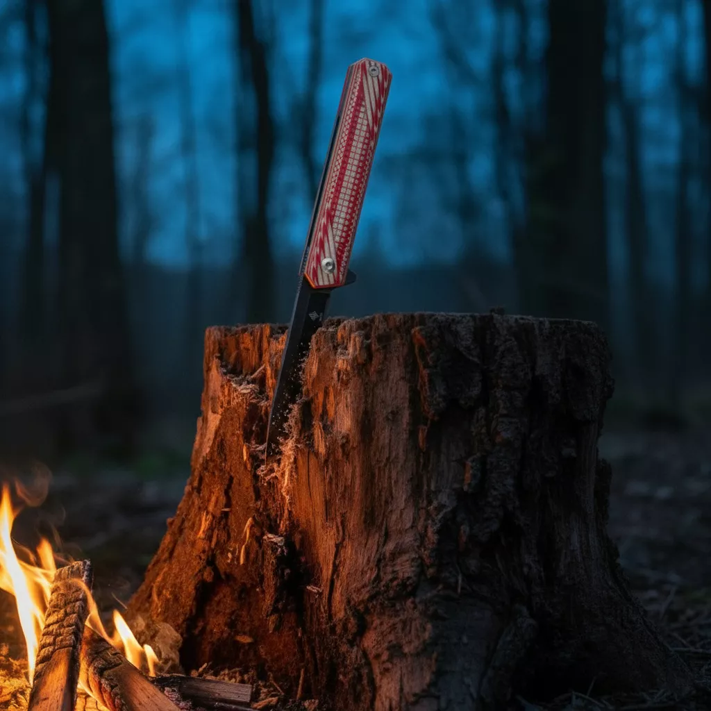 Womsi Wolf nóż składany red white G10 S90V