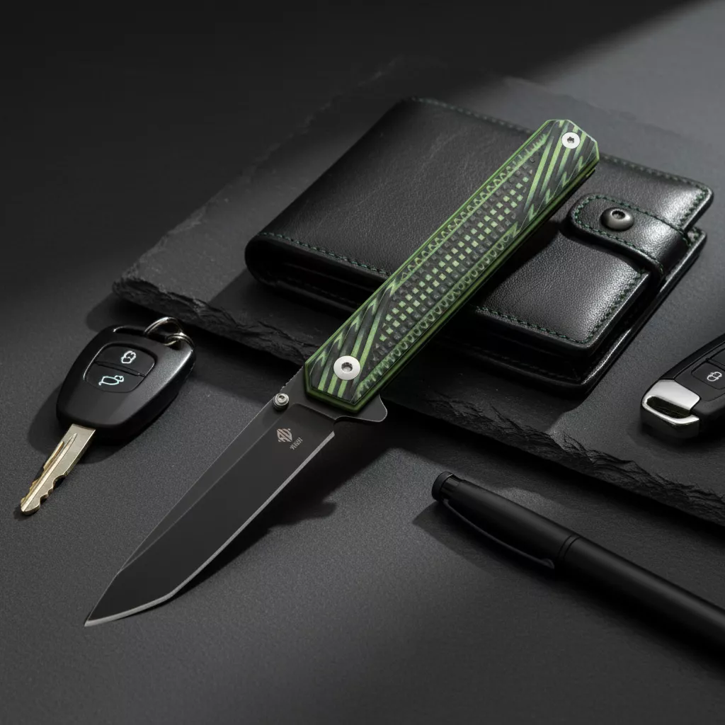 Womsi Wolf nóż składany tanto dark green2 G10 S90V