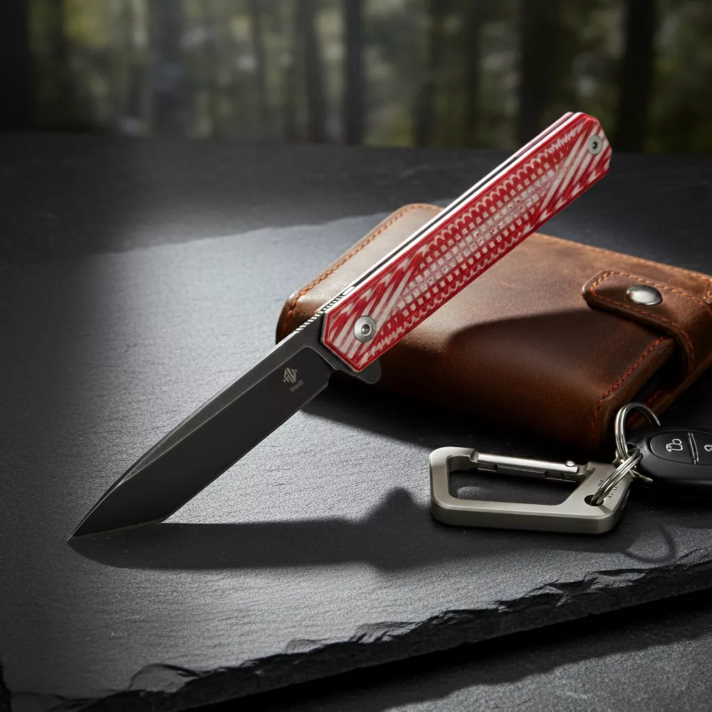 Womsi Wolf nóż składany tanto red white G10 S90V