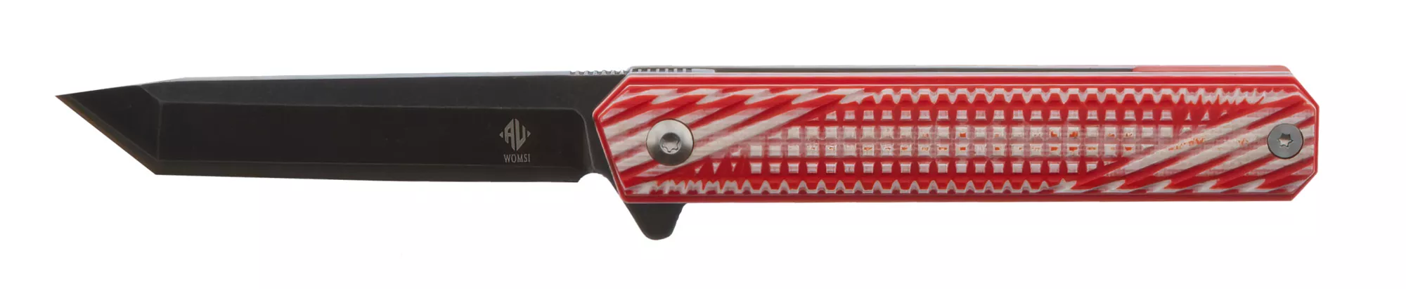 Womsi Wolf nóż składany tanto red white G10 S90V