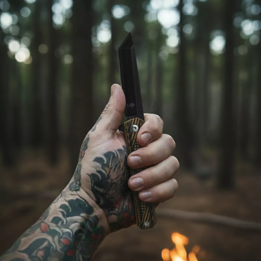 Womsi Wolf nóż składany tanto brown black G10 S90V