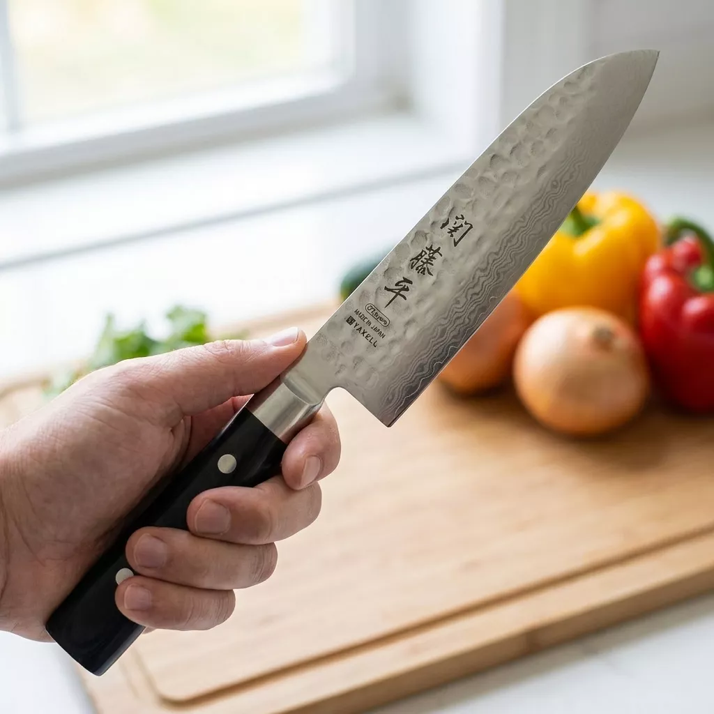 Yaxell nóż kuchenny Santoku 16,5 cm damast VG10
