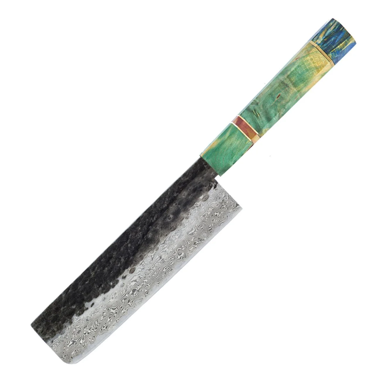 Dan Woo custom nóż Nakiri 18cm Damast T10 61HRC.