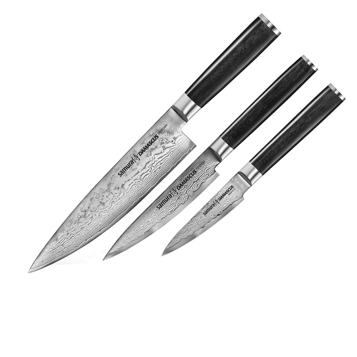 Samura Damascus Zestaw 3 noży kuchennych AUS-10 G10 Box SD-0220