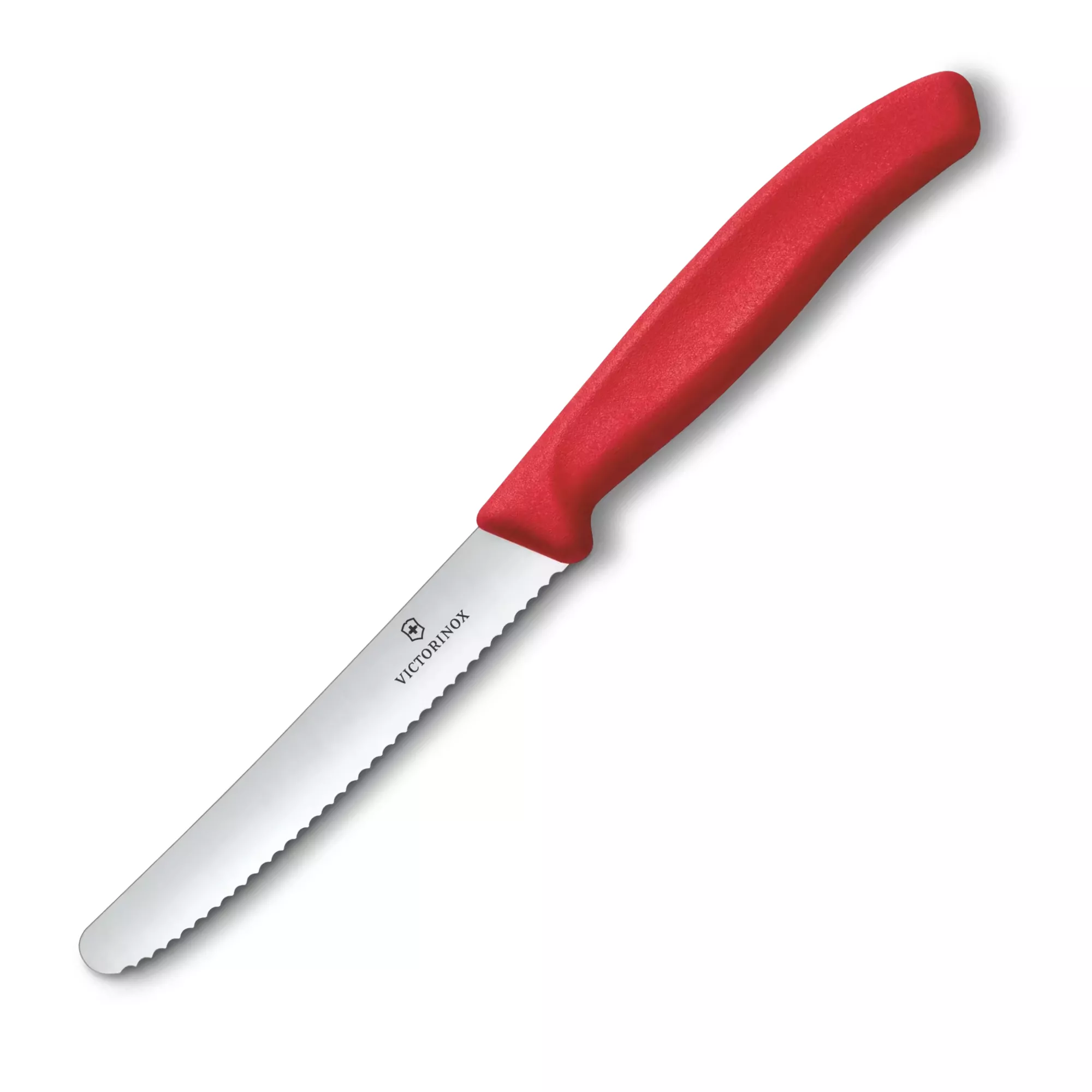Victorinox Swiss Classic Nóż Stołowy do Pomidorów, Ząbkowany, Czerwony
