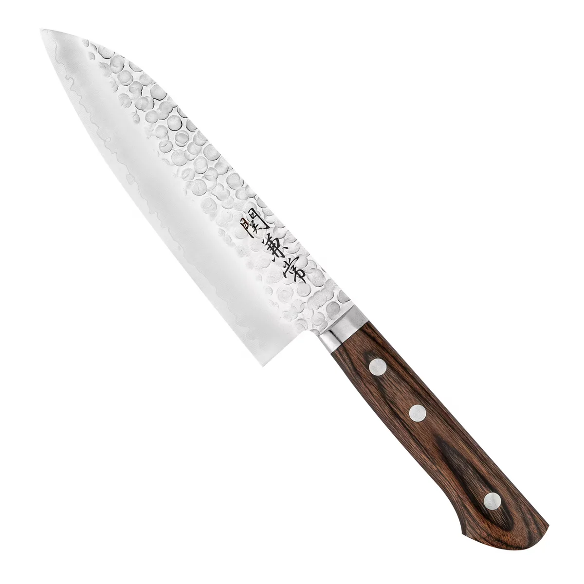 Kanetsune Nóż Santoku Tsuchime VG-1, ostrze 16.5 cm, drewno mahoniowe
